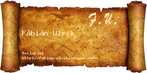 Fábián Ulrik névjegykártya