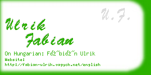 ulrik fabian business card